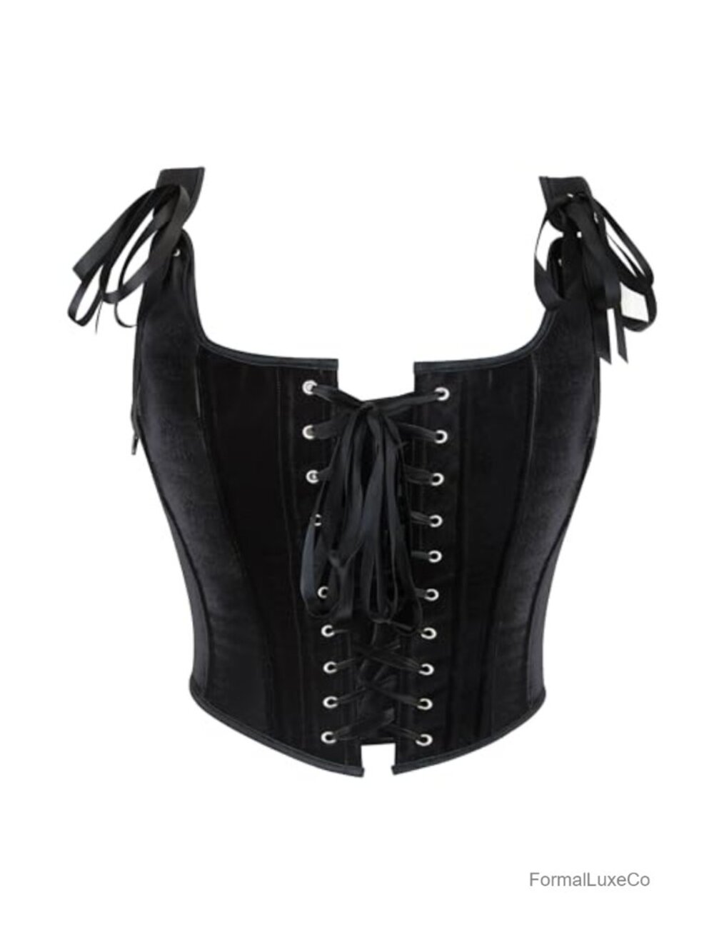 Velvet Lace Up Corset Top Vintage Overbust Bustier for Dress